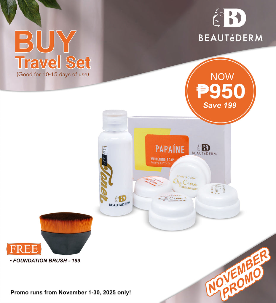 Beautederm Travel Set with Free Foundation Brush