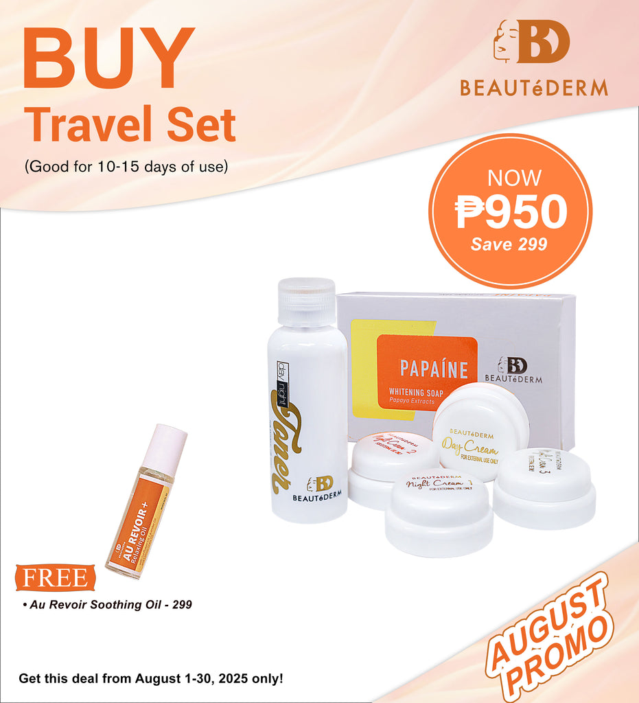 Beautederm Travel Set with Free Au Revoir Soothing Oil