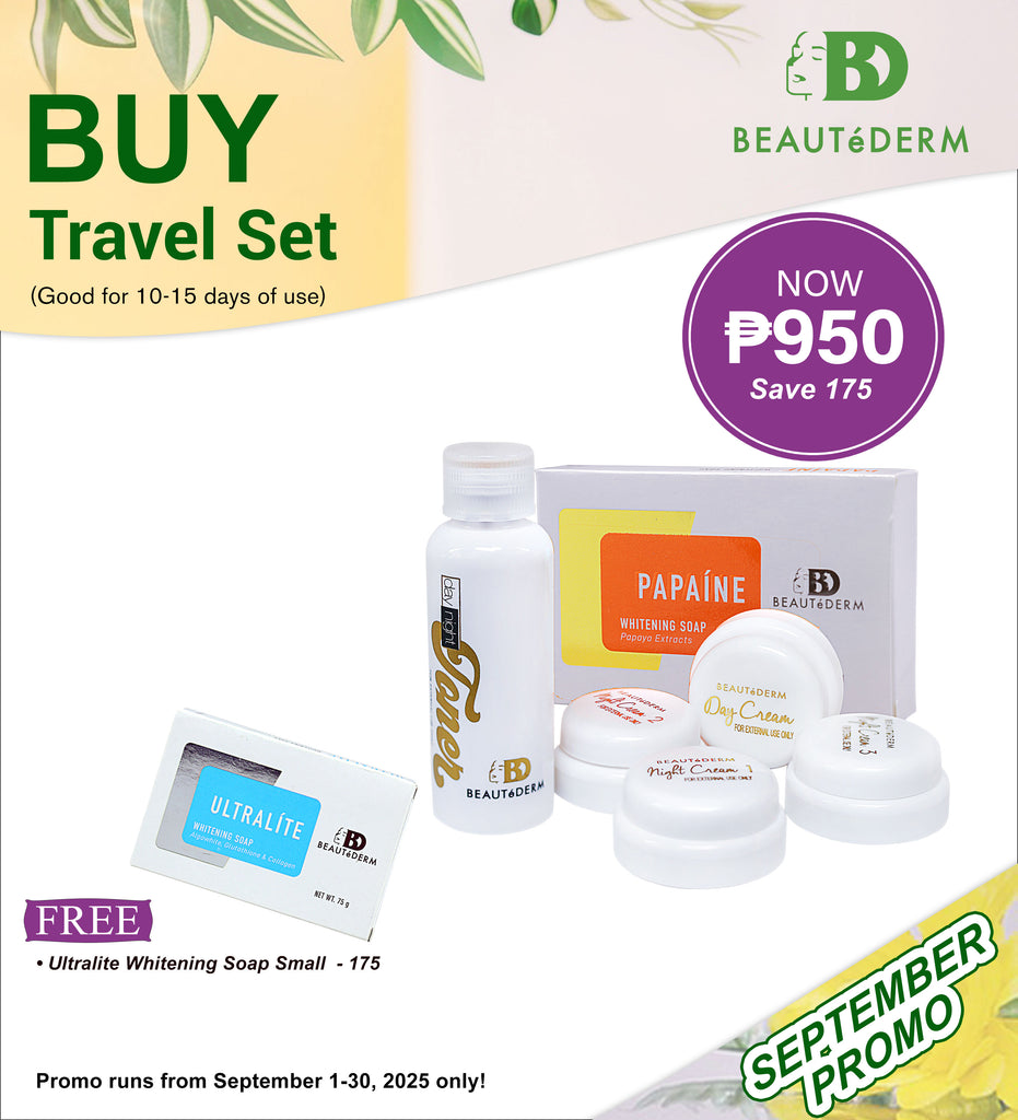 Beautederm Travel Set with Free Ultralite Whitening Soap 75g