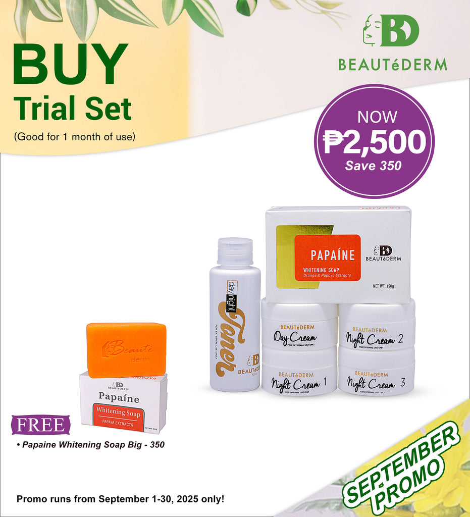 Beautederm Trial Set with Free Papaine Whitening Soap Big