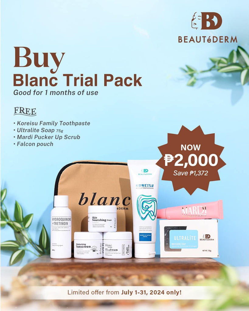 Beautederm Blanc Trial Set Promo Free Koreisu Toothpaste Ultralite Soap Small Mardi Pucker Up Blanc Pouch