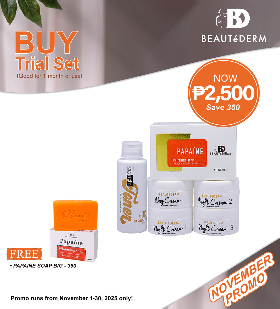 Beautederm Trial Set with Free Papaine Whitening Soap Big