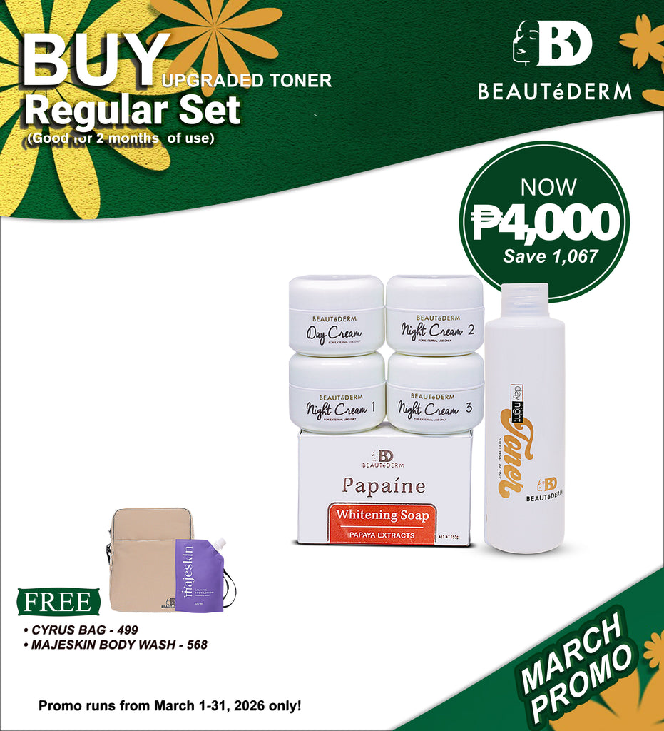 Beautederm Upgraded Toner Regular Set with Free Cyrus Bag & Majeskin Body Wash