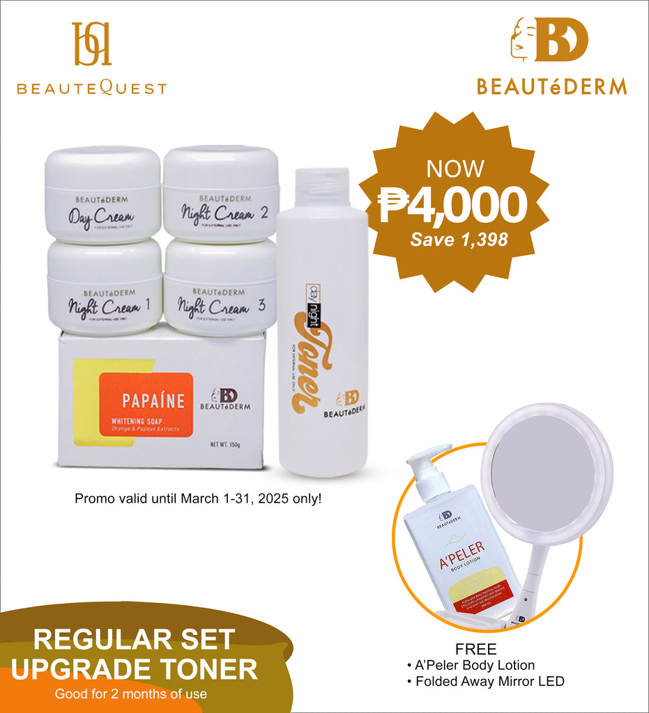 Beautederm Regular Set Upgrade Toner Promo Free Apeler Lotion & Folded Away Mirror  LED