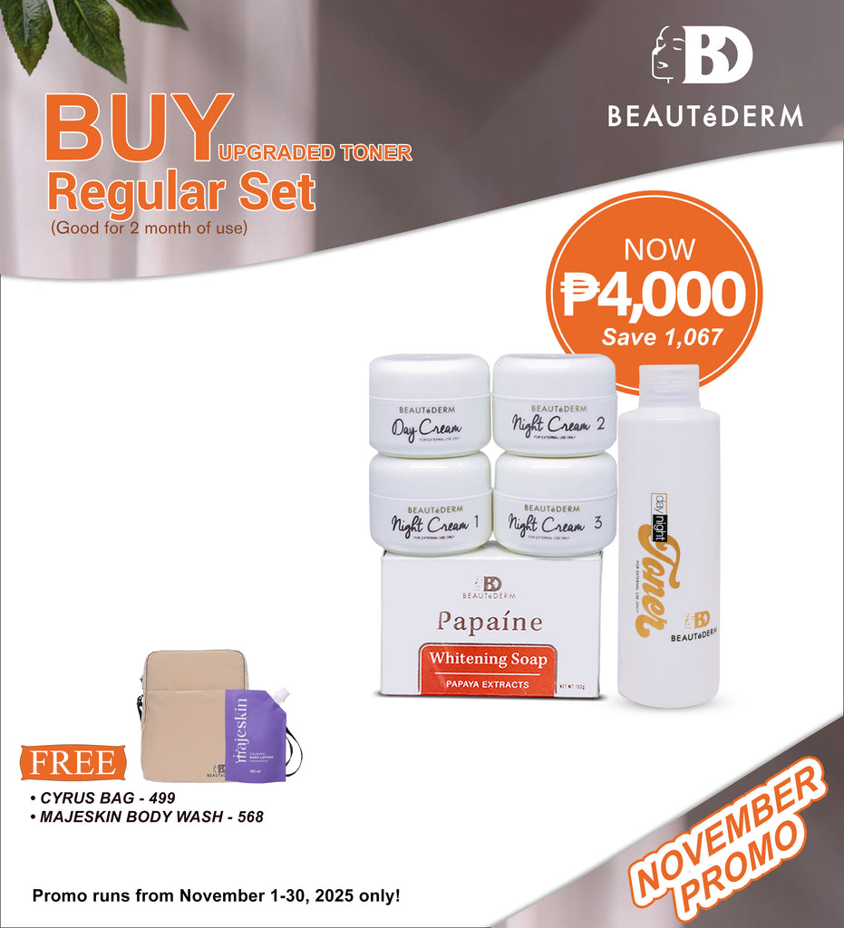 Beautederm Upgraded Toner Regular Set with Free Cyrus Bag & Majeskin Body Wash