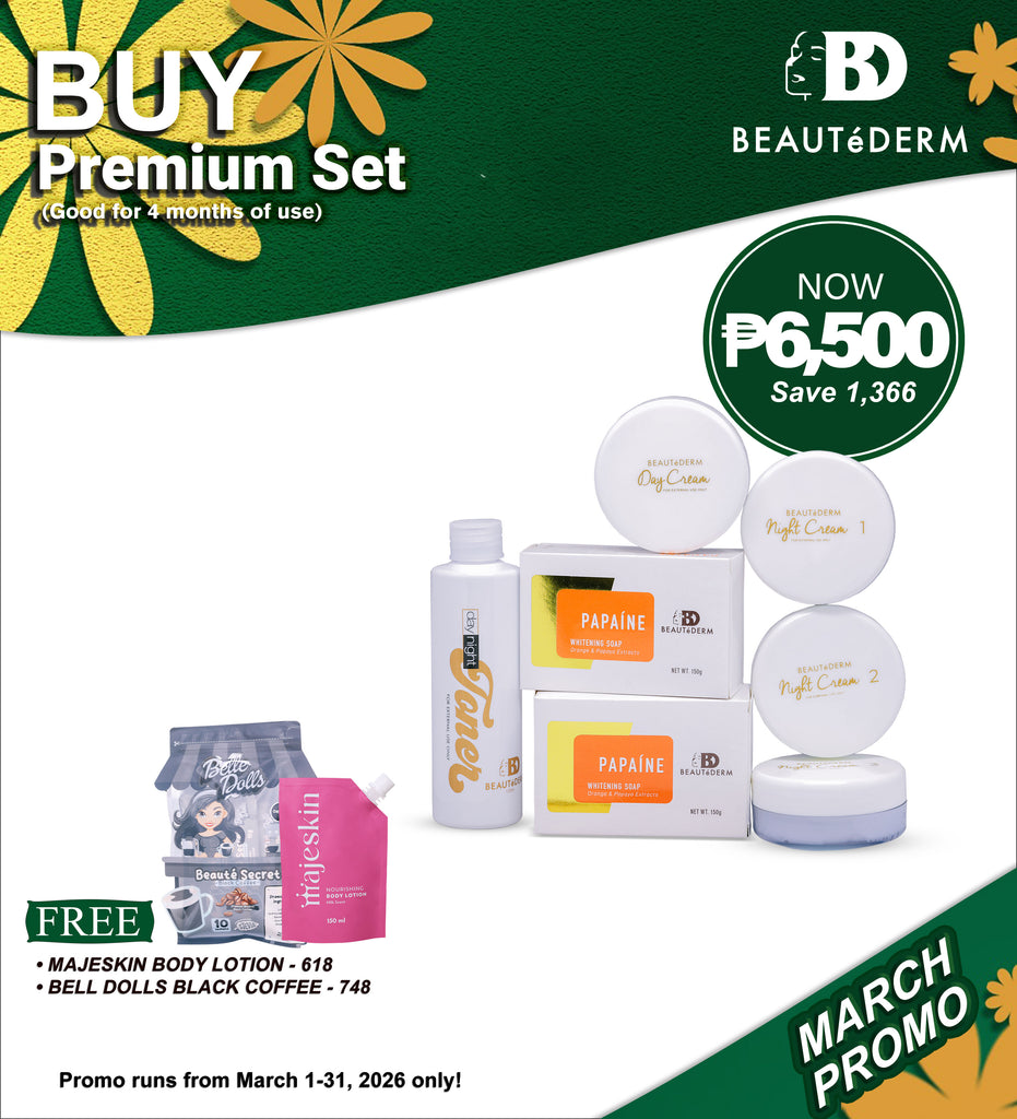 Beautederm Premium Set with Free Belle Dolls Black Coffee & Majeskin Body Lotion