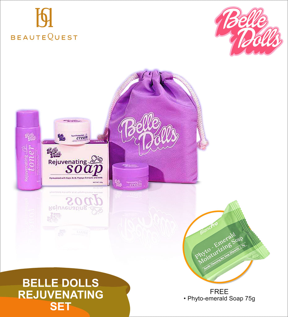 Belle Dolls Complete Rejuvenating Skincare Set with Free Phy Emerald Soap 70g