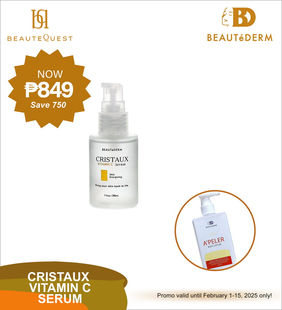 Beautederm Cristaux Vitamin C Serum 30ml with Free Apeler Body Lotion