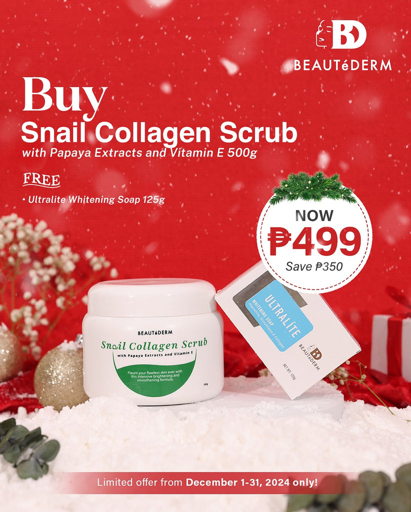 Beautederm Snail Collagen Scrub Papaya Extracts, Vitamin E and Shea Butter *FREE* Ultralite Soap Big